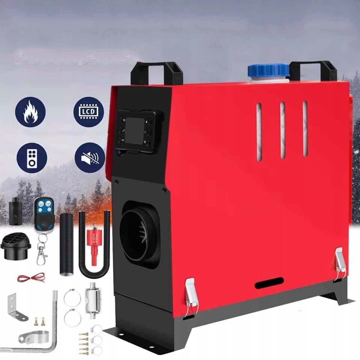 OHRIEVAČ NAFTOVÉHO OLEJA 8 kW 12V LCD KRAFT KVALITA NA DIAĽKU NOVÝ MOD
